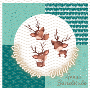 Digistamps • Digipapier ~ Weihnachtliche Rehe